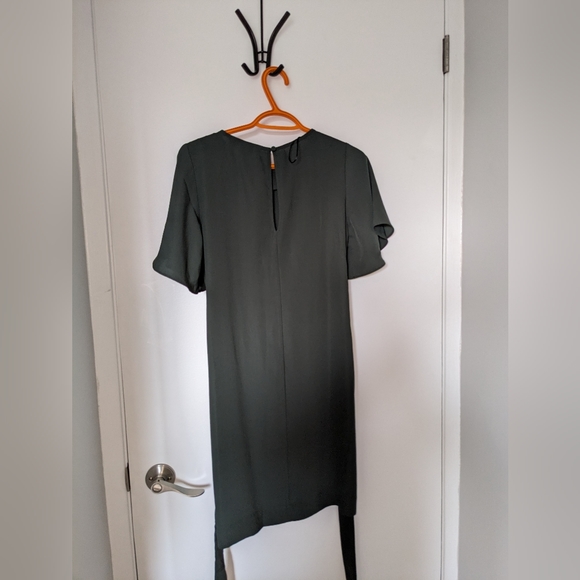 Hm dress with tie belt forest green size 2 - Picture 2 of 6